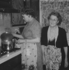 Mildred and Ottie cooking, circa 1966/7